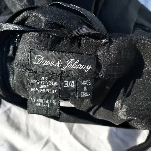 Dave & Johnny Black Dress with Integrated Shawl Formal Occasion Wear Size 3/4 - Picture 14 of 16